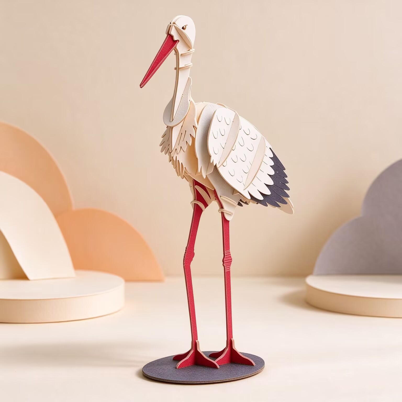 CUPUZ 3D Paper Puzzle Stork DIY Animal Model